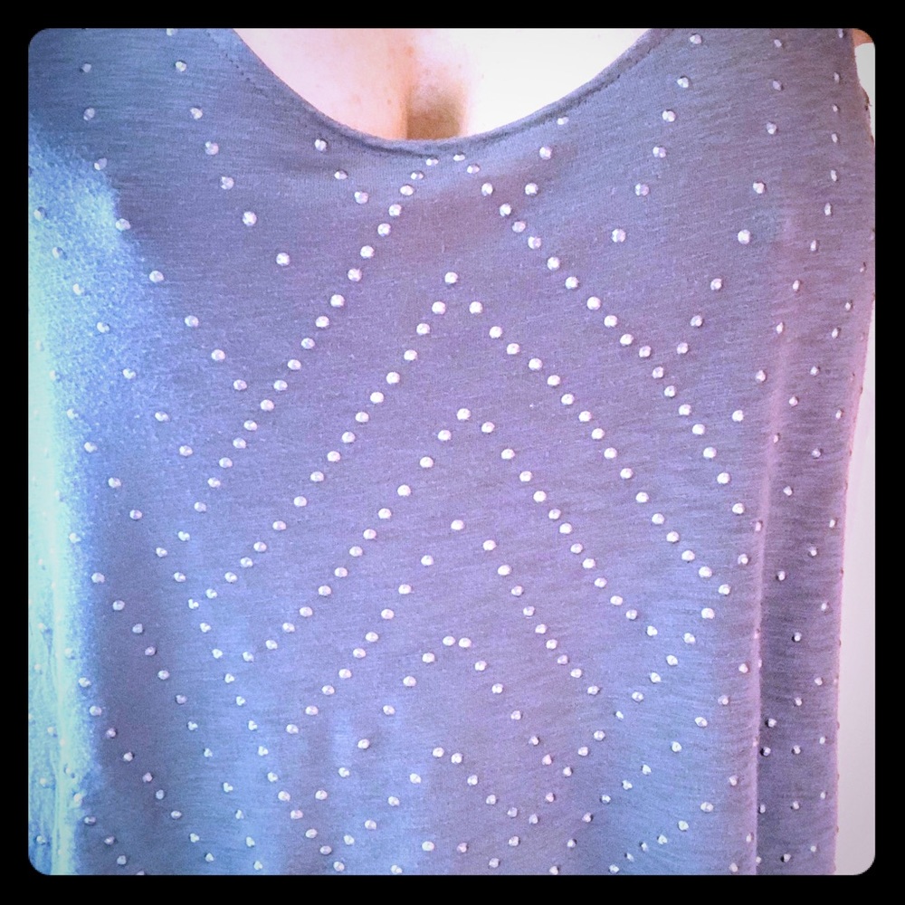 Gray studded tank top from Intermix
